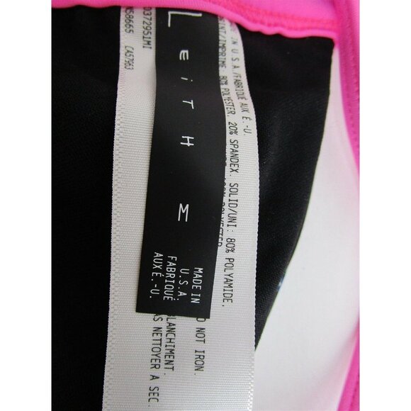 Leith Adjustable Strap Triangle Swimsuit Top Black Pink Multi Floral Medium M - Picture 10 of 12